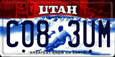 UT license plate C083UM