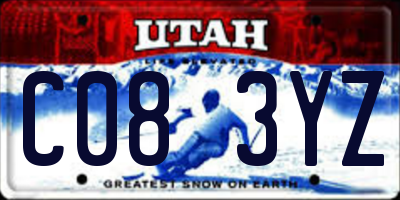 UT license plate C083YZ