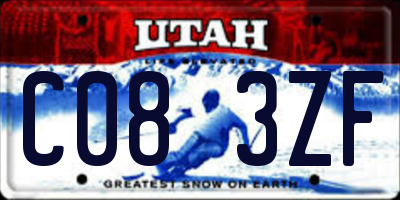 UT license plate C083ZF