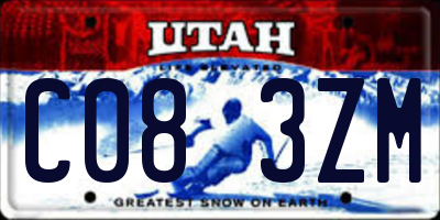 UT license plate C083ZM