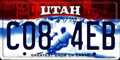 UT license plate C084EB