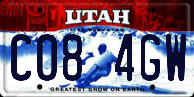 UT license plate C084GW