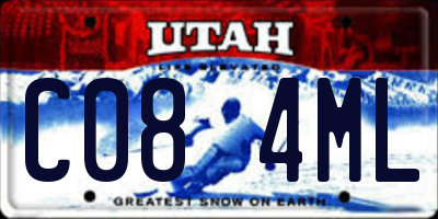 UT license plate C084ML