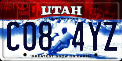 UT license plate C084YZ