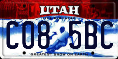 UT license plate C085BC