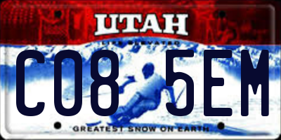 UT license plate C085EM