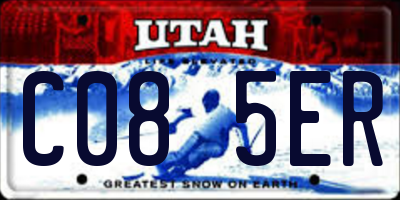 UT license plate C085ER