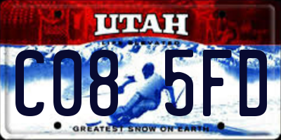 UT license plate C085FD
