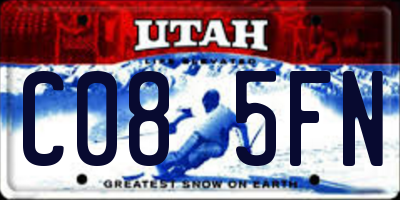 UT license plate C085FN