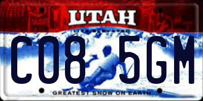 UT license plate C085GM