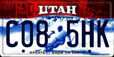 UT license plate C085HK