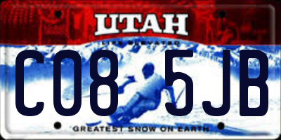 UT license plate C085JB