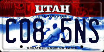 UT license plate C085NS