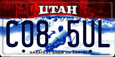UT license plate C085UL