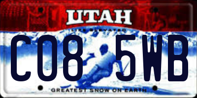 UT license plate C085WB