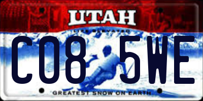 UT license plate C085WE