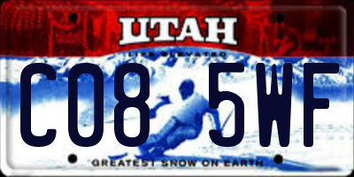 UT license plate C085WF