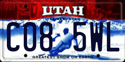 UT license plate C085WL