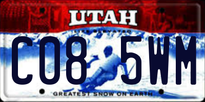 UT license plate C085WM