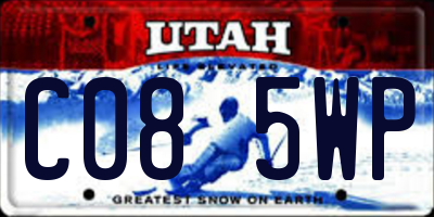 UT license plate C085WP