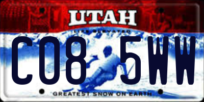 UT license plate C085WW