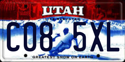 UT license plate C085XL