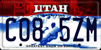 UT license plate C085ZM