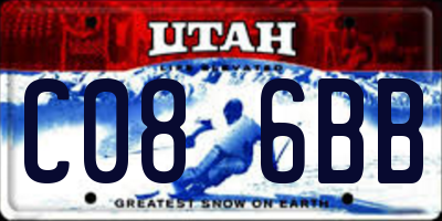UT license plate C086BB