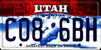 UT license plate C086BH