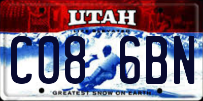 UT license plate C086BN
