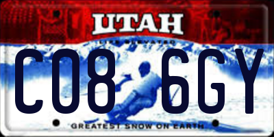 UT license plate C086GY