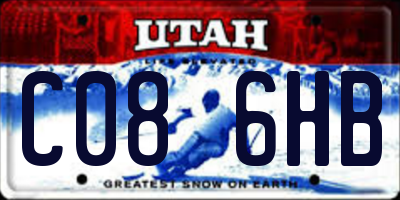 UT license plate C086HB