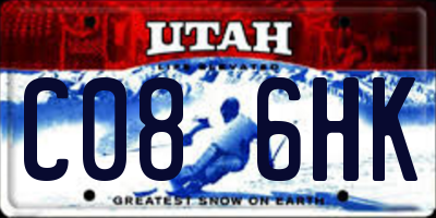 UT license plate C086HK