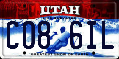 UT license plate C086IL