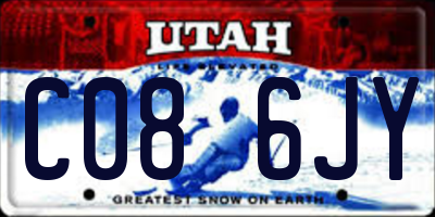 UT license plate C086JY