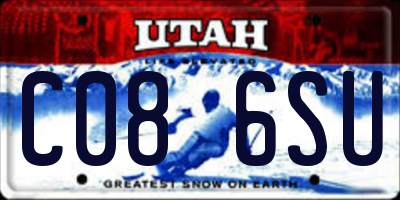 UT license plate C086SU