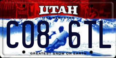 UT license plate C086TL