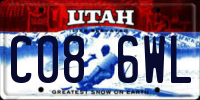 UT license plate C086WL