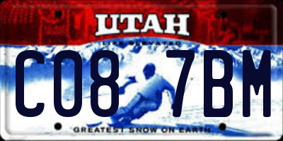 UT license plate C087BM