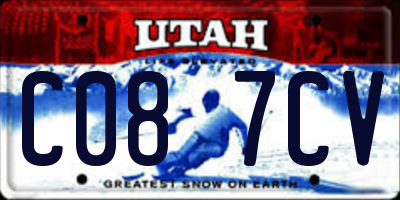 UT license plate C087CV
