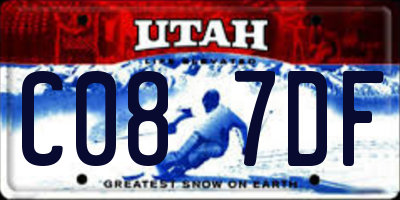 UT license plate C087DF