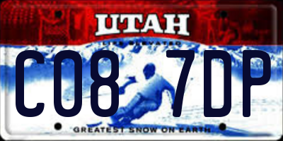 UT license plate C087DP