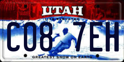 UT license plate C087EH