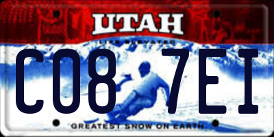 UT license plate C087EI