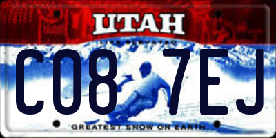 UT license plate C087EJ