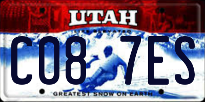 UT license plate C087ES