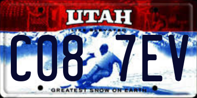 UT license plate C087EV