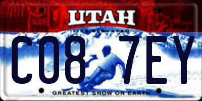 UT license plate C087EY