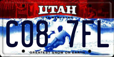 UT license plate C087FL