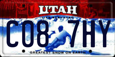 UT license plate C087HY